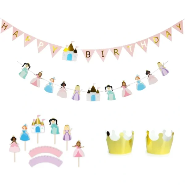 Pretty Princess - Birthday Party Decoration Kit - 12 Guests - CaringForTots - Professional Baby and Children's Products | Caring for Growth, Caring for Every Moment* Party Decor