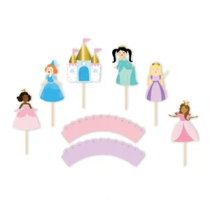 Pretty Princess - Cupcake Toppers & Wrappers, 12 Ct - CaringForTots - Professional Baby and Children's Products | Caring for Growth, Caring for Every Moment* Cake Decor