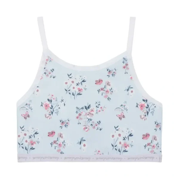 Printed Crop Top Flower Pastel Blue - CaringForTots - Professional Baby and Children's Products | Caring for Growth, Caring for Every Moment* Underwear