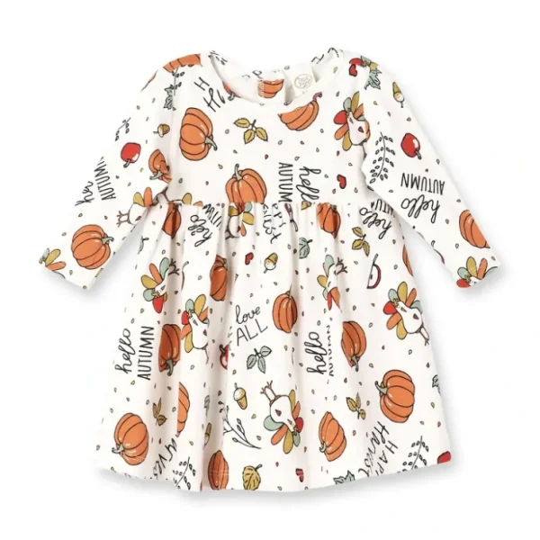 Pumpkin Harvest Thanksgiving Dress - CaringForTots - Professional Baby and Children's Products | Caring for Growth, Caring for Every Moment* Vests