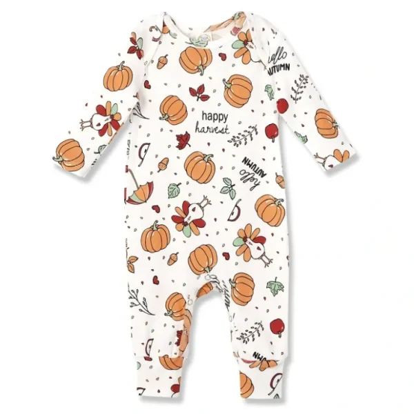 Pumpkin Harvest Thanksgiving Romper - CaringForTots - Professional Baby and Children's Products | Caring for Growth, Caring for Every Moment* Vests