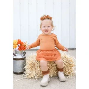 Pumpkin Rib Dream Tutu Bodysuit Dress - CaringForTots - Professional Baby and Children's Products | Caring for Growth, Caring for Every Moment* Dresses