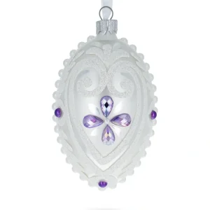 Purple Drops Glass Egg Christmas Ornament 4 Inches - CaringForTots - Professional Baby and Children's Products | Caring for Growth, Caring for Every Moment* Christmas Tree Ornaments