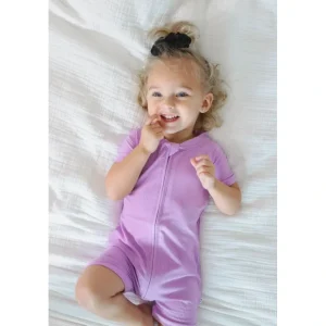 Purple Rib Dream Shortie - CaringForTots - Professional Baby and Children's Products | Caring for Growth, Caring for Every Moment* Rompers - Shortie