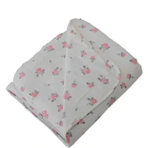 Quilted Blanket - Roses White - CaringForTots - Professional Baby and Children's Products | Caring for Growth, Caring for Every Moment* Baby Blankets