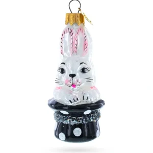 Rabbit In Magician Hat Glass Christmas Ornament - CaringForTots - Professional Baby and Children's Products | Caring for Growth, Caring for Every Moment* Christmas Tree Ornaments