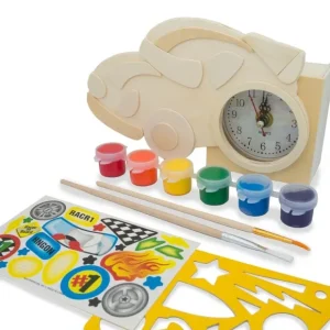 Race Car Clock Unfinished Wooden Craft Kit - CaringForTots - Professional Baby and Children's Products | Caring for Growth, Caring for Every Moment* Wooden