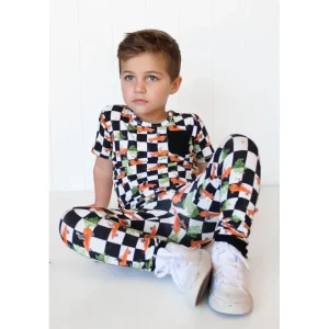 Racing Carrot Checkers Dream Pocket Tee - CaringForTots - Professional Baby and Children's Products | Caring for Growth, Caring for Every Moment* The Dream Pocket Tee