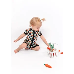 Racing Carrot Checkers Dream Shortie - CaringForTots - Professional Baby and Children's Products | Caring for Growth, Caring for Every Moment* Rompers - Shortie