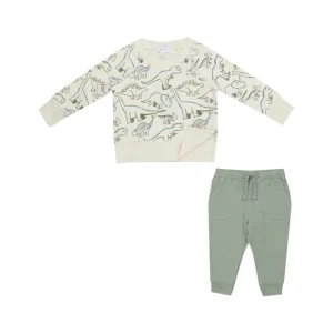 Raglan Sweatshirt And Jogger Set - Artsy Dinos - CaringForTots - Professional Baby and Children's Products | Caring for Growth, Caring for Every Moment* Sweaters