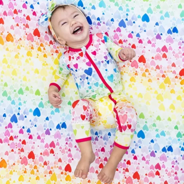 Rainbow Hearts Crib Sheet - CaringForTots - Professional Baby and Children's Products | Caring for Growth, Caring for Every Moment* Cribs