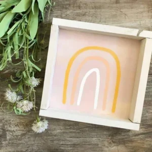 Rainbow Pink Wooden Sign - CaringForTots - Professional Baby and Children's Products | Caring for Growth, Caring for Every Moment* Decor