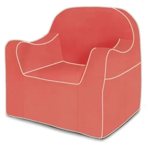 Reader Children's Chair - Coral with White Piping - CaringForTots - Professional Baby and Children's Products | Caring for Growth, Caring for Every Moment* Children Reader Chair