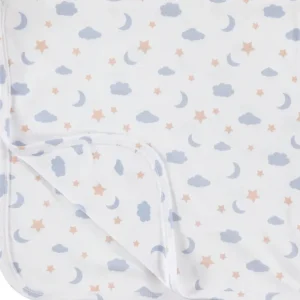 Receiving Blanket - Moon And Stars Blue - CaringForTots - Professional Baby and Children's Products | Caring for Growth, Caring for Every Moment* Blankets