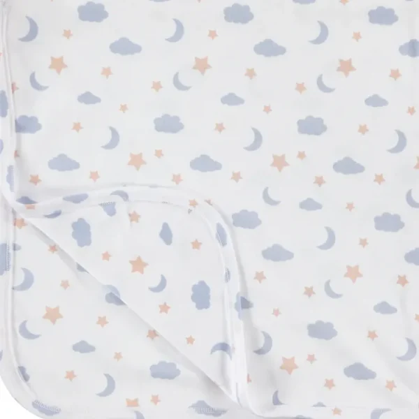 Receiving Blanket - Moon And Stars Blue - CaringForTots - Professional Baby and Children's Products | Caring for Growth, Caring for Every Moment* Blankets