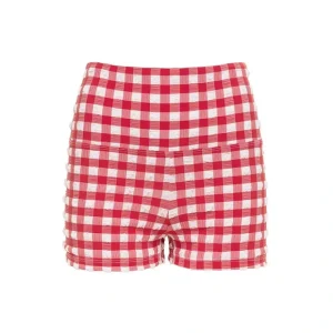 Red Gingham Micro Bike Short - CaringForTots - Professional Baby and Children's Products | Caring for Growth, Caring for Every Moment* Cover-Ups