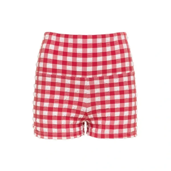 Red Gingham Micro Bike Short - CaringForTots - Professional Baby and Children's Products | Caring for Growth, Caring for Every Moment* Cover-Ups