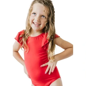 Red S/s Flutter Sleeve Leotard - CaringForTots - Professional Baby and Children's Products | Caring for Growth, Caring for Every Moment* Flutter Leotard S/S