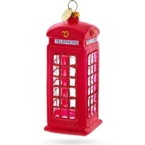 Red Telephone Booth In London, United Kingdom - Timeless Blown Glass Christmas Ornament - CaringForTots - Professional Baby and Children's Products | Caring for Growth, Caring for Every Moment* Christmas Tree Ornaments