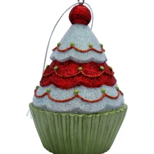 Red/White Tree Top Cupcake Christmas Tree Ornament - CaringForTots - Professional Baby and Children's Products | Caring for Growth, Caring for Every Moment* Cake Decor