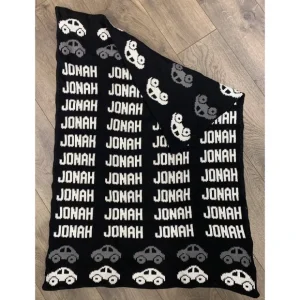 Repeating Name Car Double Cotton Knit Blanket - CaringForTots - Professional Baby and Children's Products | Caring for Growth, Caring for Every Moment* Blankets