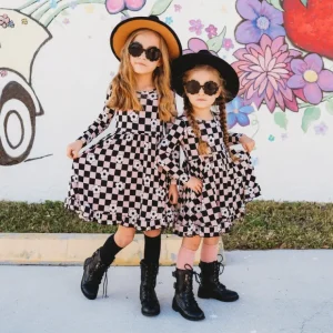 Retro Daisy Checks Dream Ruffle Dress - CaringForTots - Professional Baby and Children's Products | Caring for Growth, Caring for Every Moment* Dresses