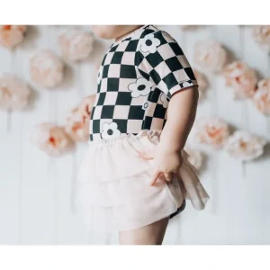 Retro Daisy Checks Dream Tutu Bodysuit Dress - CaringForTots - Professional Baby and Children's Products | Caring for Growth, Caring for Every Moment* Dresses