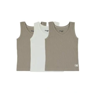 Ribbed Taupe + White (3 Tanks) - CaringForTots - Professional Baby and Children's Products | Caring for Growth, Caring for Every Moment* Underwear