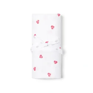 Rosa & Blue Muslin Swaddle - Pink Heart - CaringForTots - Professional Baby and Children's Products | Caring for Growth, Caring for Every Moment* Swaddling Wraps