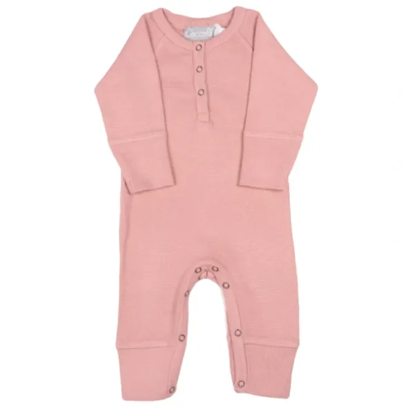Clothing | Rose Modal Waffle Unionsuit - CaringForTots - Professional Baby and Children's Products | Caring for Growth, Caring for Every Moment