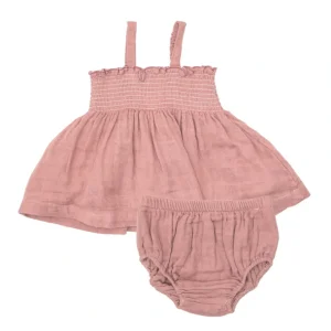 Clothing | Rose Tan Smocked Top Bloomer - CaringForTots - Professional Baby and Children's Products | Caring for Growth, Caring for Every Moment