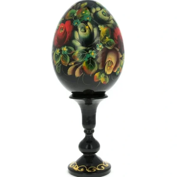 Roses Collection Flower Wooden Easter Egg 4.25 Inches - CaringForTots - Professional Baby and Children's Products | Caring for Growth, Caring for Every Moment* Flowers