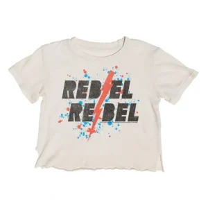 Clothing | Rowdy Sprout Rebel Rebel Dirty White Not-Quite Crop Tee - CaringForTots - Professional Baby and Children's Products | Caring for Growth, Caring for Every Moment