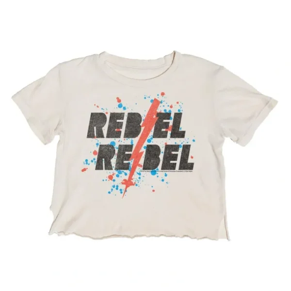 Clothing | Rowdy Sprout Rebel Rebel Dirty White Not-Quite Crop Tee - CaringForTots - Professional Baby and Children's Products | Caring for Growth, Caring for Every Moment