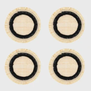 Ruffle Edge Straw Coasters, Black - CaringForTots - Professional Baby and Children's Products | Caring for Growth, Caring for Every Moment* Coasters