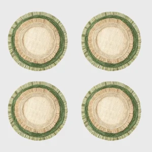 Ruffle Edge Straw Coasters, Green - CaringForTots - Professional Baby and Children's Products | Caring for Growth, Caring for Every Moment* Coasters