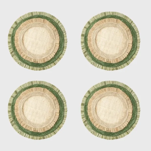 Ruffle Edge Straw Coasters, Green - CaringForTots - Professional Baby and Children's Products | Caring for Growth, Caring for Every Moment* Coasters