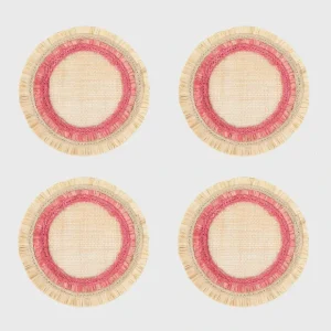 Ruffle Edge Straw Coasters, Pink - CaringForTots - Professional Baby and Children's Products | Caring for Growth, Caring for Every Moment* Coasters