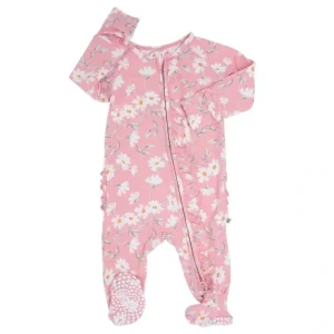 Ruffle Footie - Daisy - CaringForTots - Professional Baby and Children's Products | Caring for Growth, Caring for Every Moment* Footie Pajamas