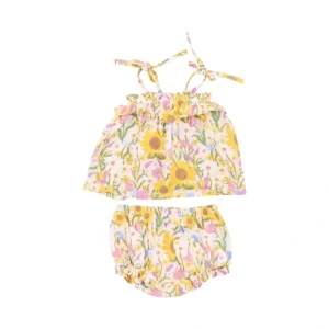 Ruffle Top & Bloomer - Sunflower Dream Floral - CaringForTots - Professional Baby and Children's Products | Caring for Growth, Caring for Every Moment* Bloomers