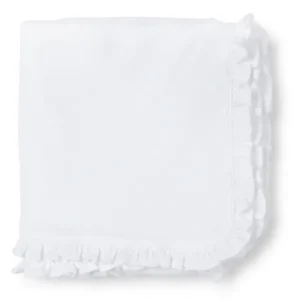 Ruffled Edge Pima Cotton Blanket - White - CaringForTots - Professional Baby and Children's Products | Caring for Growth, Caring for Every Moment* Baby Blankets