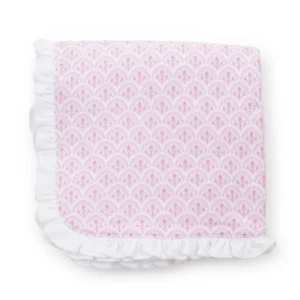 Ruffled Girls' Blanket - Scalloped In Pink - CaringForTots - Professional Baby and Children's Products | Caring for Growth, Caring for Every Moment* Baby Blankets