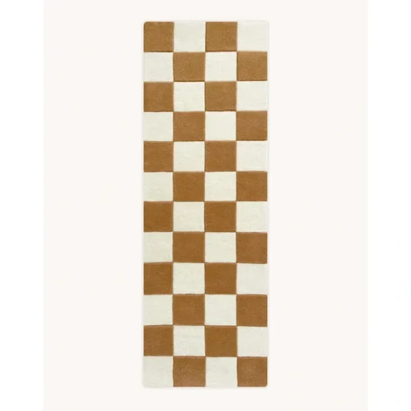 Rug Checkerboard Terra Brown 1.8 X 5.2 Ft - CaringForTots - Professional Baby and Children's Products | Caring for Growth, Caring for Every Moment* Rugs