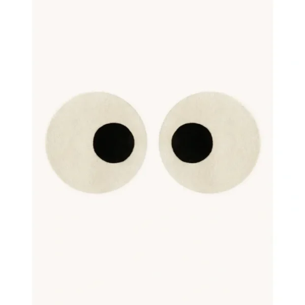 Rug Eyes Pair White / Black Print Round Diam. 2.3 Ft - CaringForTots - Professional Baby and Children's Products | Caring for Growth, Caring for Every Moment* Rugs