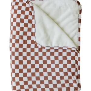 Rust Checkered Bamboo Fleece Quilt - CaringForTots - Professional Baby and Children's Products | Caring for Growth, Caring for Every Moment* Baby Blankets