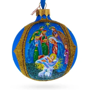 Sacred Nativity Gathering - Blown Glass Ball Christmas Ornament 3.25 Inches - CaringForTots - Professional Baby and Children's Products | Caring for Growth, Caring for Every Moment* Ornaments