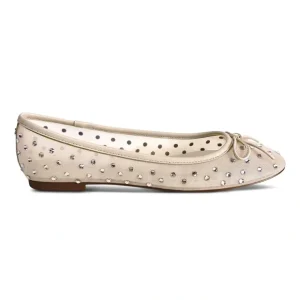 Sadie Ballet Flat In Beige Crystal Mesh - CaringForTots - Professional Baby and Children's Products | Caring for Growth, Caring for Every Moment* Flats