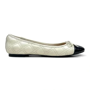 Sadie Quilted Ballet Flat In Bone Leather - CaringForTots - Professional Baby and Children's Products | Caring for Growth, Caring for Every Moment* Flats
