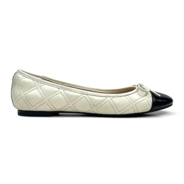 Sadie Quilted Ballet Flat In Bone Leather - CaringForTots - Professional Baby and Children's Products | Caring for Growth, Caring for Every Moment* Flats