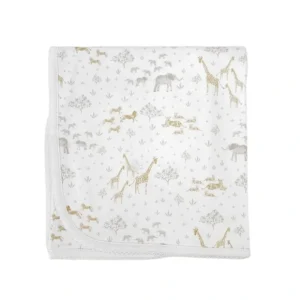 Safari Blanket, White - CaringForTots - Professional Baby and Children's Products | Caring for Growth, Caring for Every Moment* Baby Blankets
